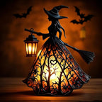 Witch Lantern - Gothic Halloween Lantern with LED Light for Ambiance 0