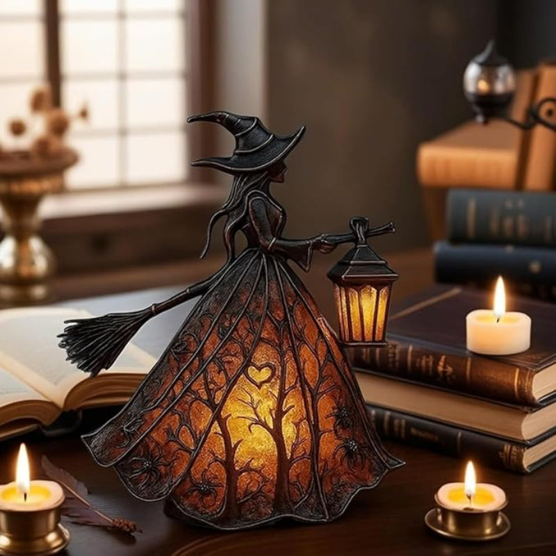 Witch Lantern - Gothic Halloween Lantern with LED Light for Ambiance 6