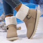 Women Winter Snow Boots Faux Suede Faux Fur Lining Platform Ankle 10