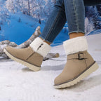 Women Winter Snow Boots Faux Suede Faux Fur Lining Platform Ankle 11
