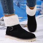Women Winter Snow Boots Faux Suede Faux Fur Lining Platform Ankle 2