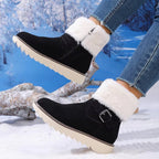 Women Winter Snow Boots Faux Suede Faux Fur Lining Platform Ankle 4
