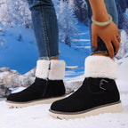 Women Winter Snow Boots Faux Suede Faux Fur Lining Platform Ankle 5