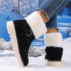 Women Winter Snow Boots Faux Suede Faux Fur Lining Platform Ankle 6