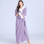 Women's Hooded Ankle Length Robe - Plush Comfort & Warmth 2