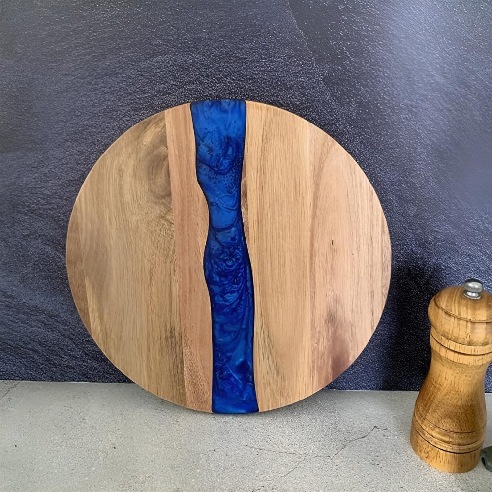 Wood Cutting Board - Durable Acacia with Unique Epoxy Design 0