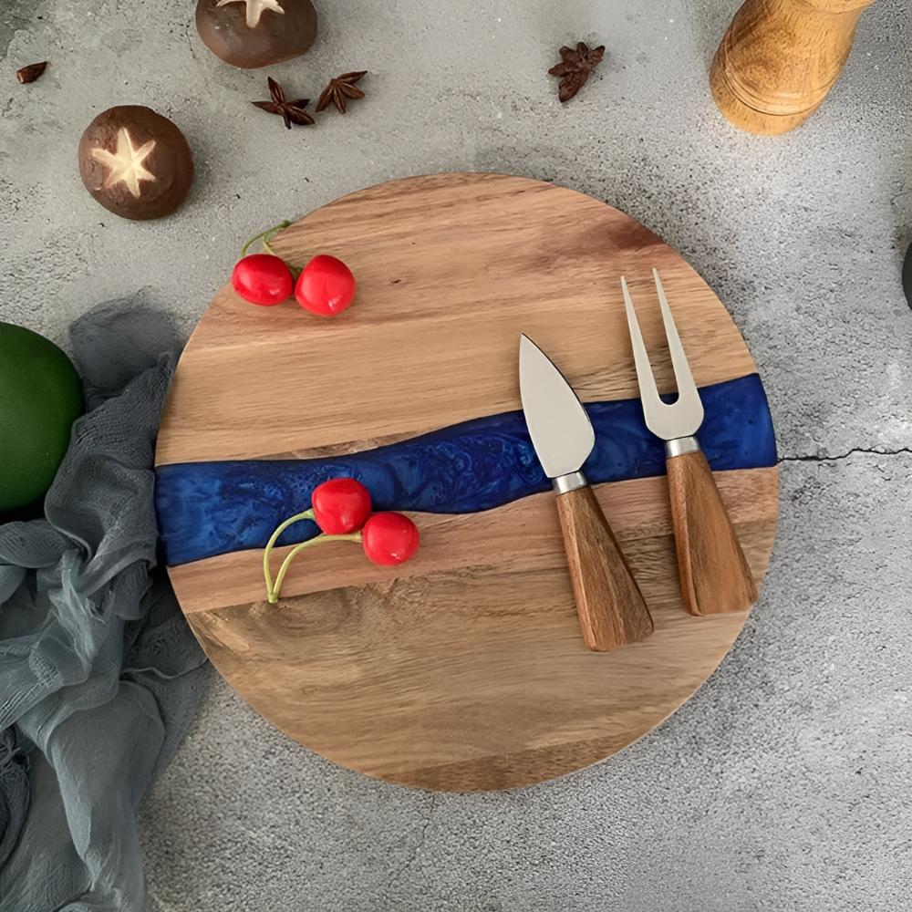 Wood Cutting Board - Durable Acacia with Unique Epoxy Design 4