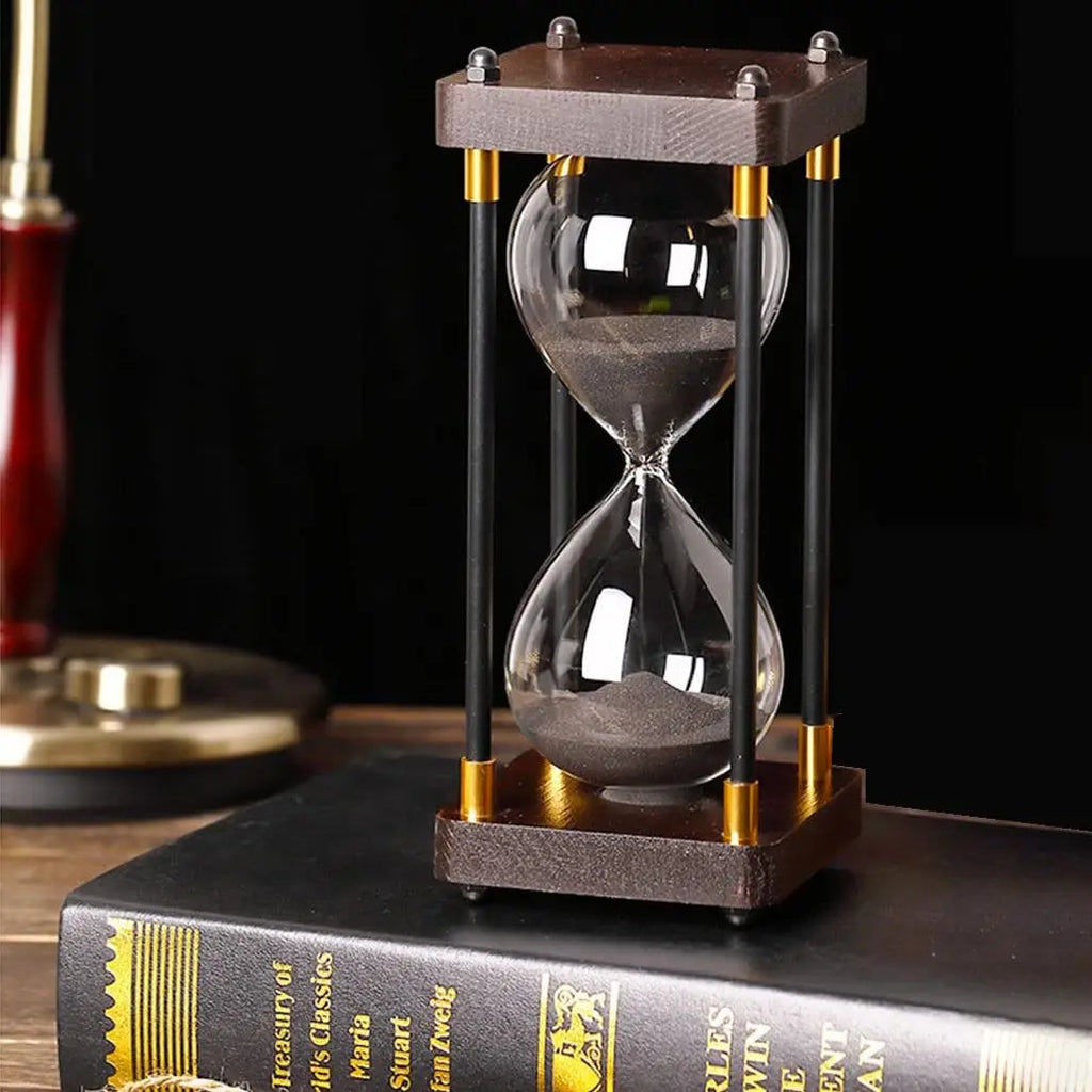 Wood and Glass Hourglass - 60-Minute Elegant Timer for Home Decor 2
