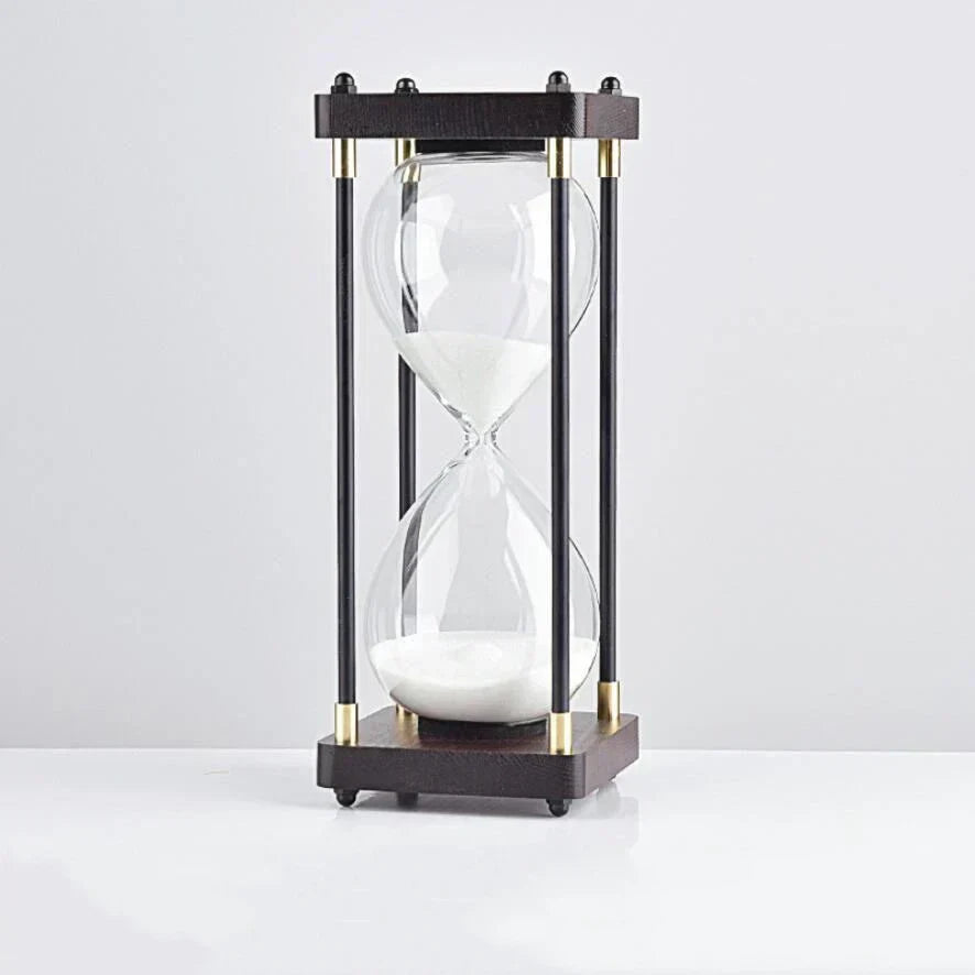 Wood and Glass Hourglass - 60-Minute Elegant Timer for Home Decor 4