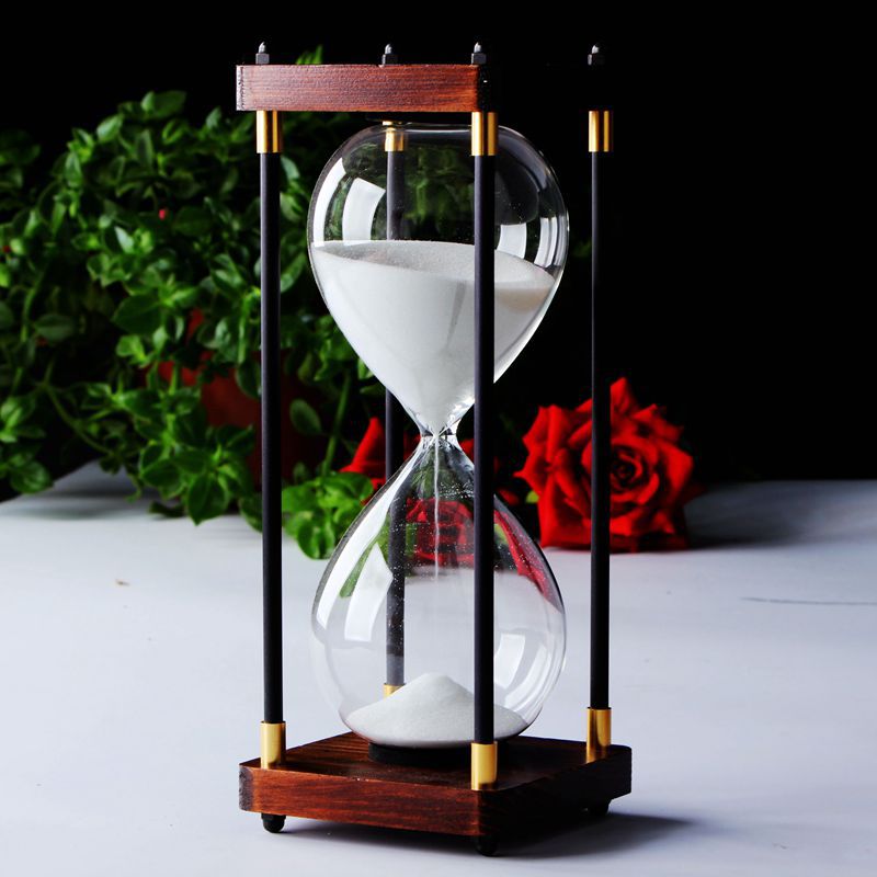 Wood and Glass Hourglass - 60-Minute Elegant Timer for Home Decor 5