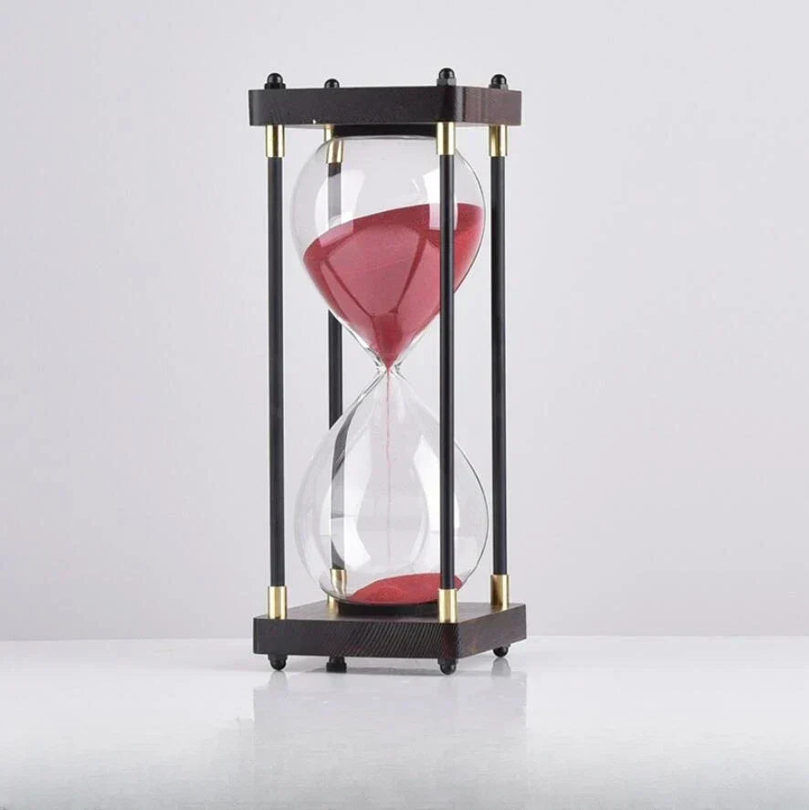 Wood and Glass Hourglass - 60-Minute Elegant Timer for Home Decor 6