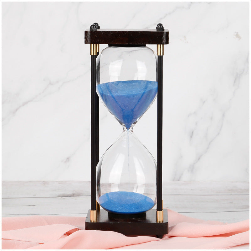 Wood and Glass Hourglass - 60-Minute Elegant Timer for Home Decor 7
