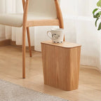 Wooden-Style Kitchen Trash Can - Elegant Design with Rotating Lid 1