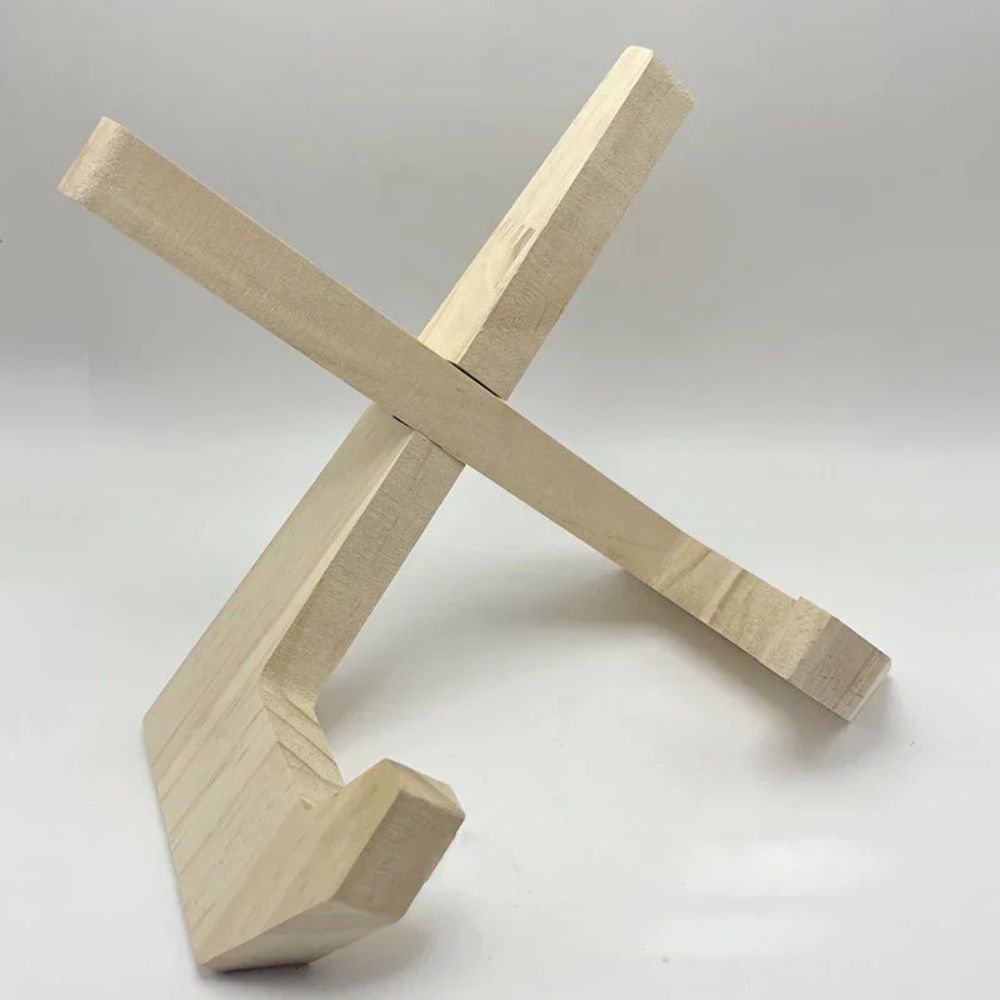 Wooden Book Stand - Durable X-Frame Design for Desk Use 0