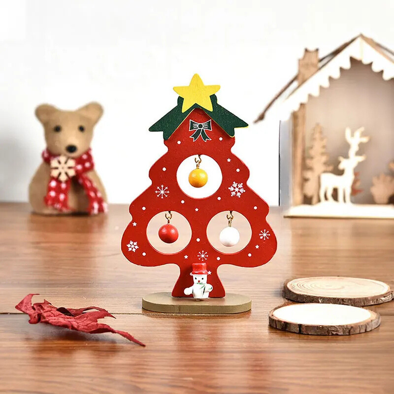 Wooden Christmas Decoration - Handmade Eco-Friendly Desk Ornament 0