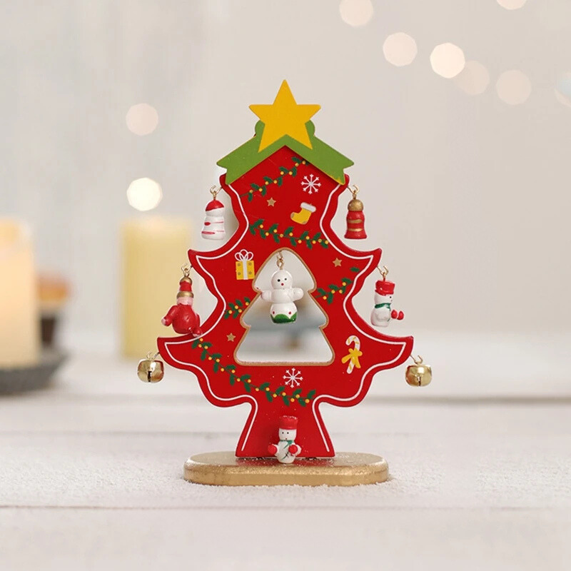 Wooden Christmas Decoration - Handmade Eco-Friendly Desk Ornament 8