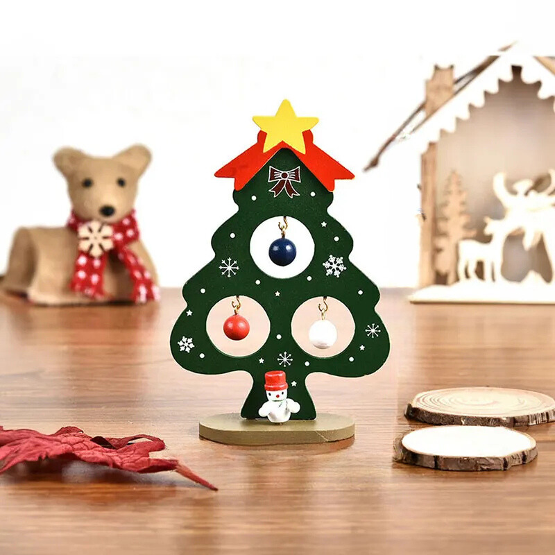 Wooden Christmas Decoration - Handmade Eco-Friendly Desk Ornament 9