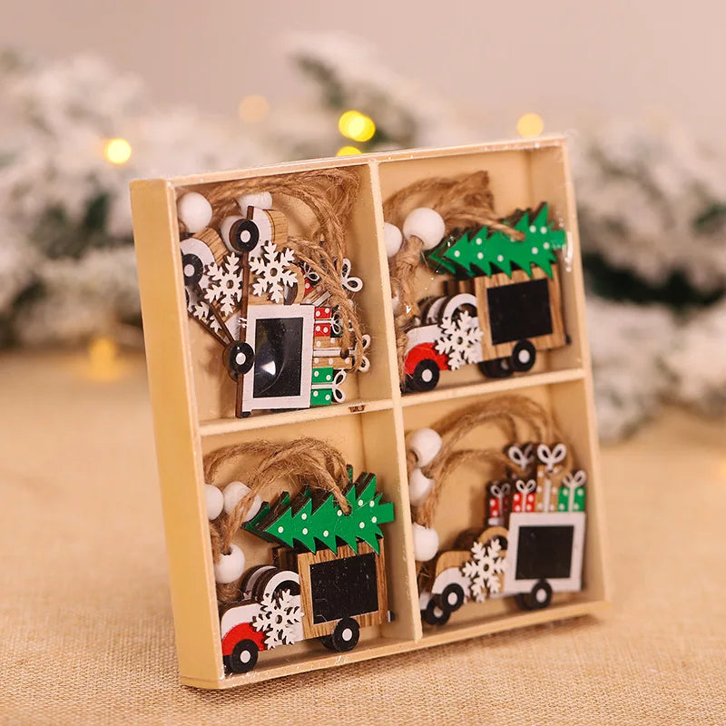 Wooden Christmas Gnome Ornaments - Eco-Friendly Tree Decorations 11