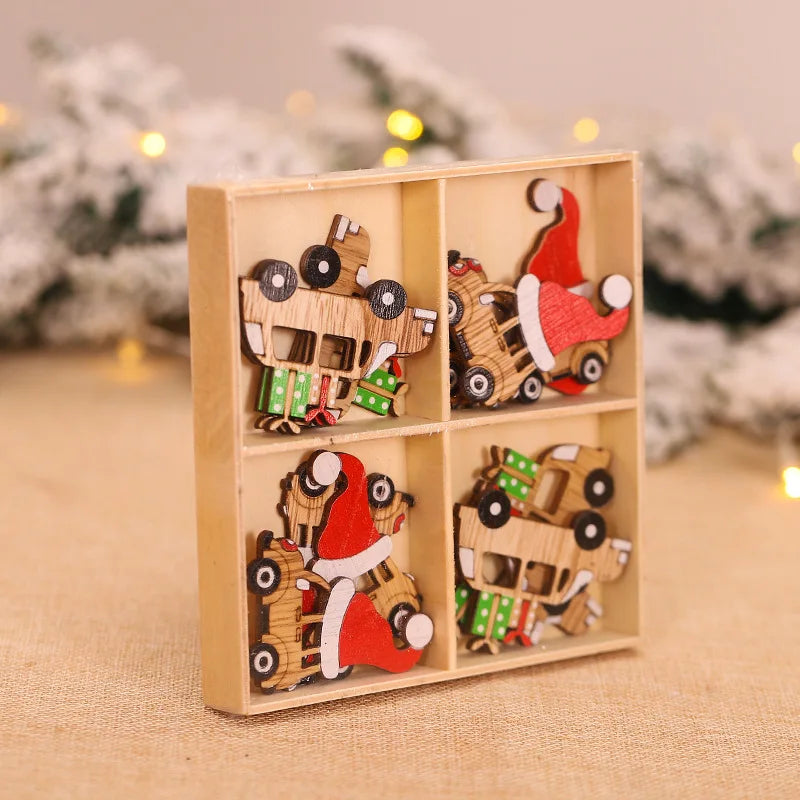 Wooden Christmas Gnome Ornaments - Eco-Friendly Tree Decorations 16