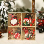 Wooden Christmas Gnome Ornaments - Eco-Friendly Tree Decorations 4