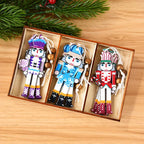Wooden Christmas Soldier Pendants - Set of 9 Festive Ornaments 0