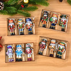 Wooden Christmas Soldier Pendants - Set of 9 Festive Ornaments 3