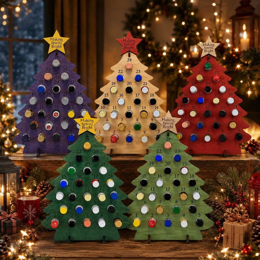 Wooden Christmas Tree Advent Calendar with 24 Compartments for Mini Bottles – Freestanding Holiday Decor 5