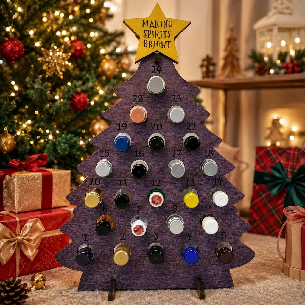 Wooden Christmas Tree Advent Calendar with 24 Compartments for Mini Bottles – Freestanding Holiday Decor 7
