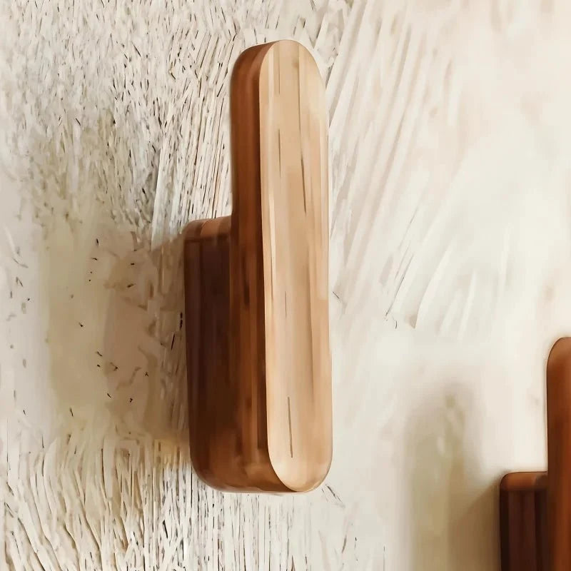 Wooden Coat Hook Rack Set of 4 - Stylish Wall Organization Hooks 2