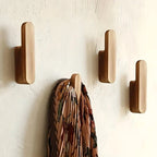 Wooden Coat Hook Rack Set of 4 - Stylish Wall Organization Hooks 3