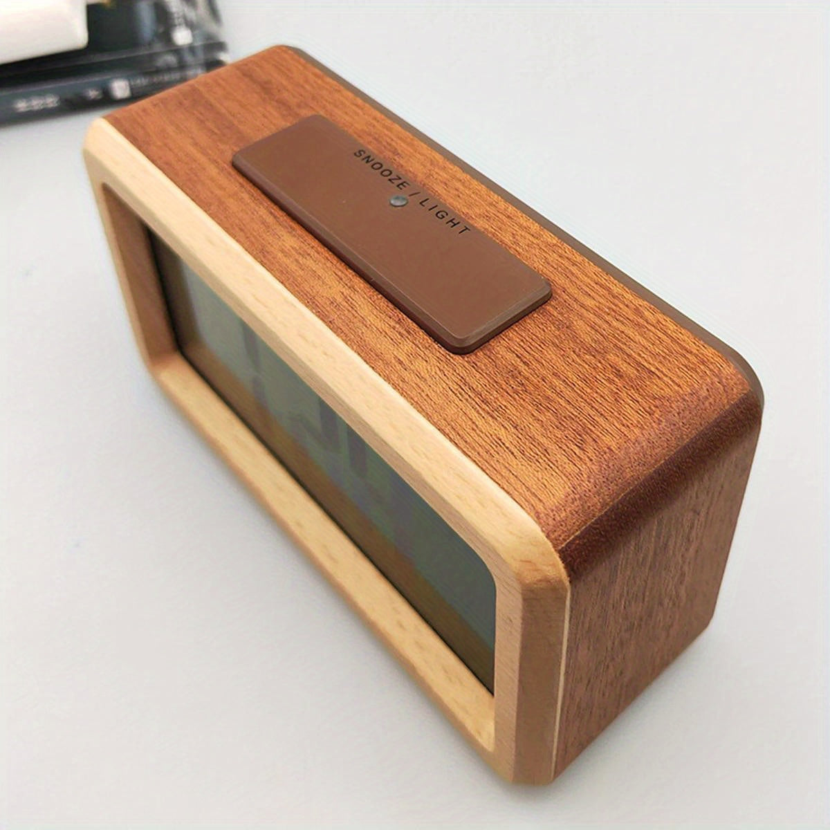 Wooden Digital Alarm Clock - LED Display with Time, Date & Temperature 6