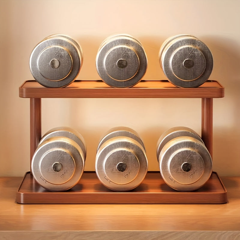 Wooden Display Rack - Stylish 2-Tier Kitchen Organizer for Spices 1