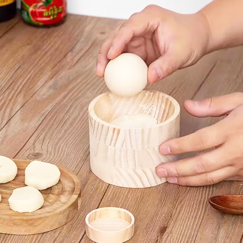 Wooden Dumpling Dough Press - Non-Stick, Ergonomic Design for Even Sheets 6