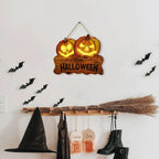 Wooden Halloween Sign - Glowing Jack-O’-Lanterns for Indoor & Outdoor Decor 2
