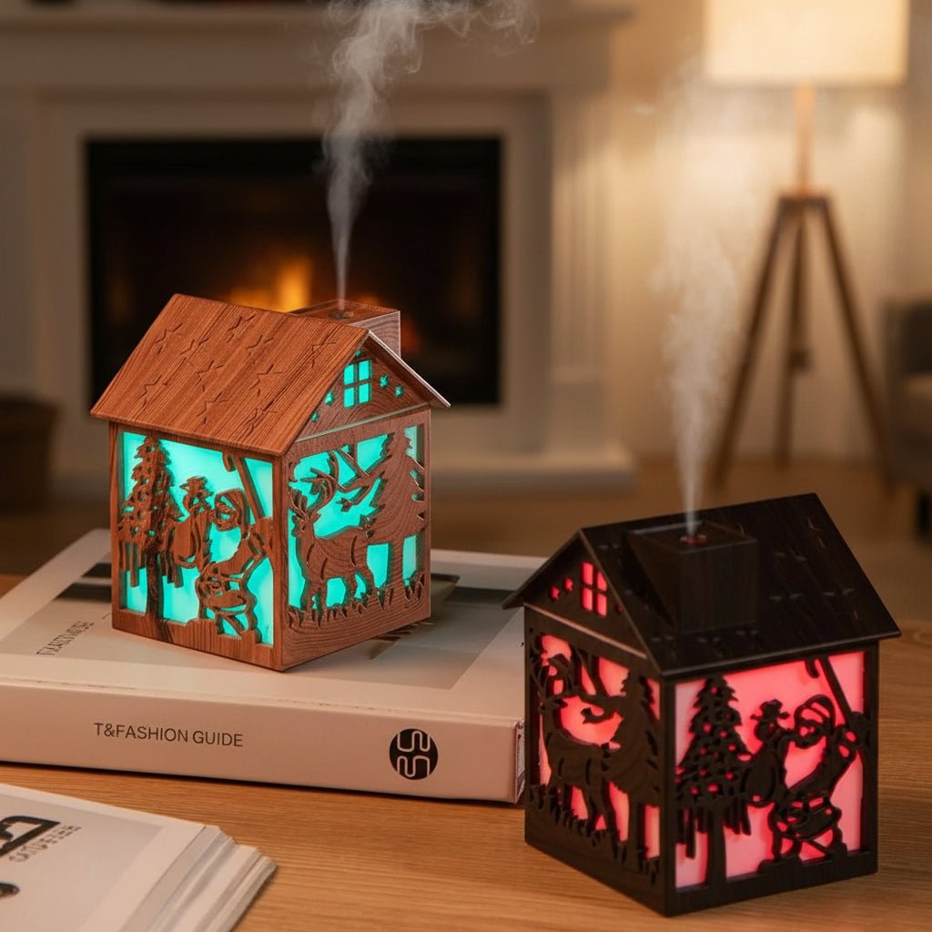 Wooden House Humidifier - Ultrasonic Air Humidifier for Bedroom Relaxation 4