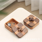 Wooden Jewelry Box - Elegant Black Walnut Jewelry Organizer for Rings 1