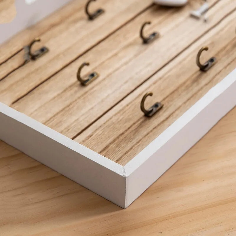 Wooden Key Holder for Wall - Handmade Solid Wood Key Organizer 3