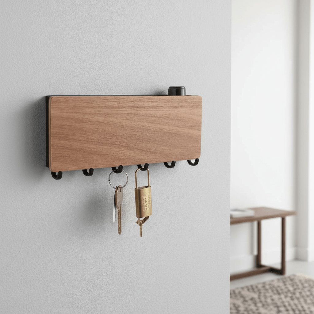 Wooden Key Organiser - Elegant Wall-Mounted Storage for Keys & Essentials 3