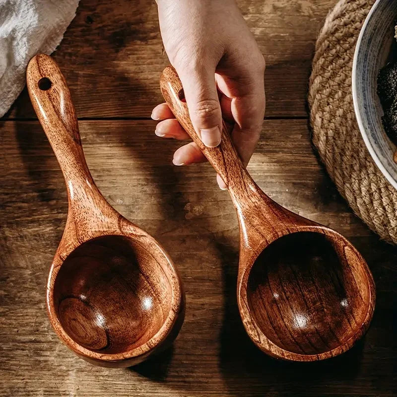 Wooden Kitchen Scoop - Durable Phoebe Wood & Ergonomic Handle 0