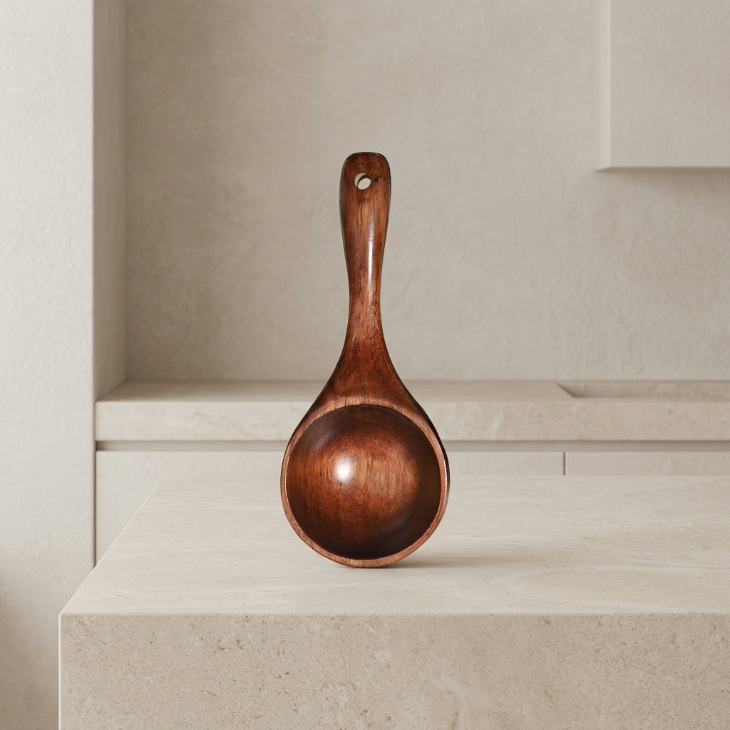 Wooden Kitchen Scoop Phoebe Wood Long Handle Hanging Loop 1