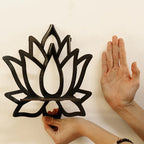 Wooden Lotus Corner Shelf - Space-Saving Organizer for Candles & Oils 3
