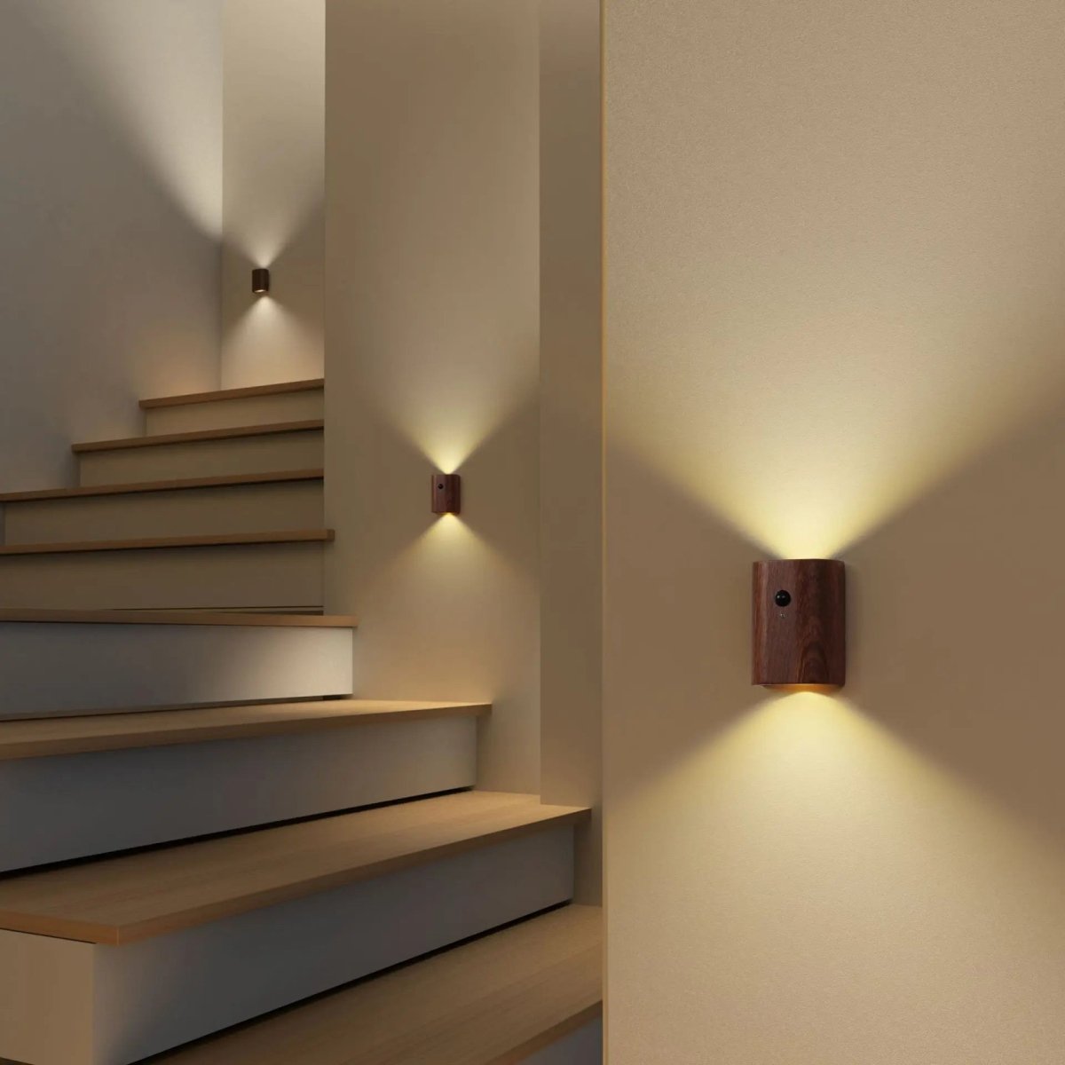 Wooden Motion Sensor Lamp - Rechargeable LED Light for Home, Elegant Design for Bedrooms, Hallways, and Cabinets 0