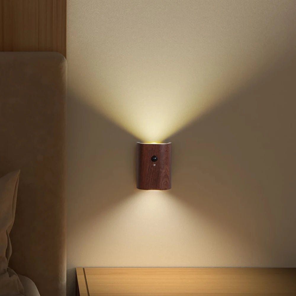 Wooden Motion Sensor Lamp - Rechargeable LED Light for Home, Elegant Design for Bedrooms, Hallways, and Cabinets 2