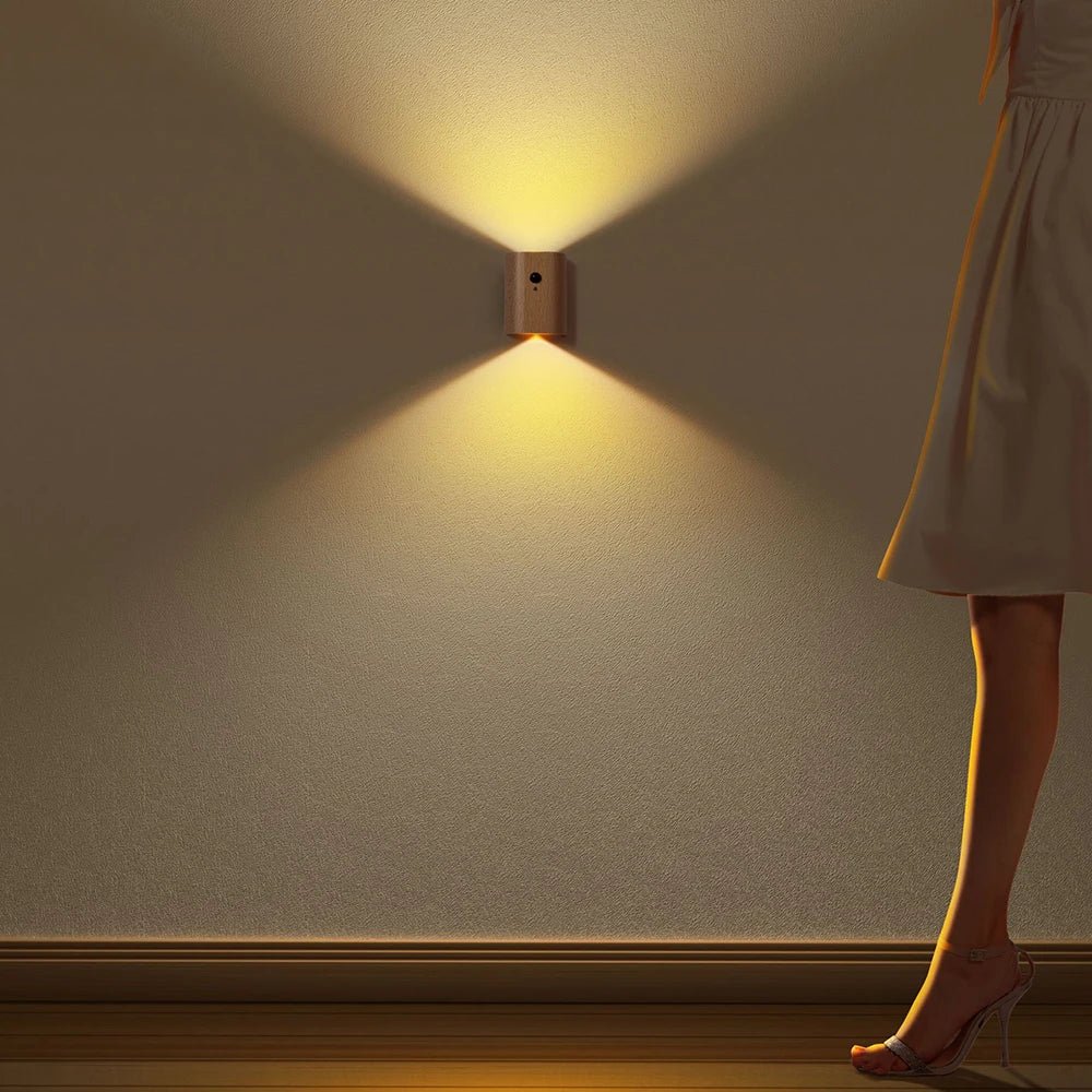 Wooden Motion Sensor Lamp - Rechargeable LED Light for Home, Elegant Design for Bedrooms, Hallways, and Cabinets 5