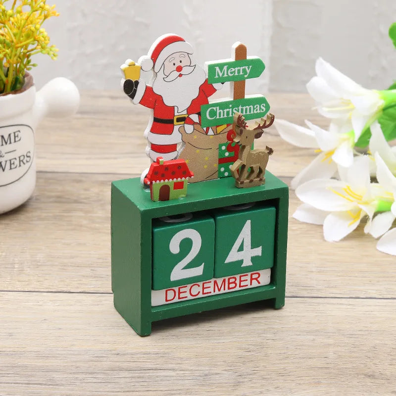 Wooden Santa Christmas Tree Decoration with Countdown Calendar – Interactive Holiday Decor for Festive Cheer 4