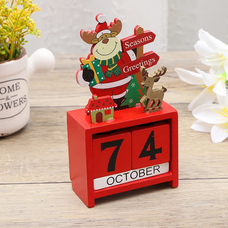 Wooden Santa Christmas Tree Decoration with Countdown Calendar – Interactive Holiday Decor for Festive Cheer 7
