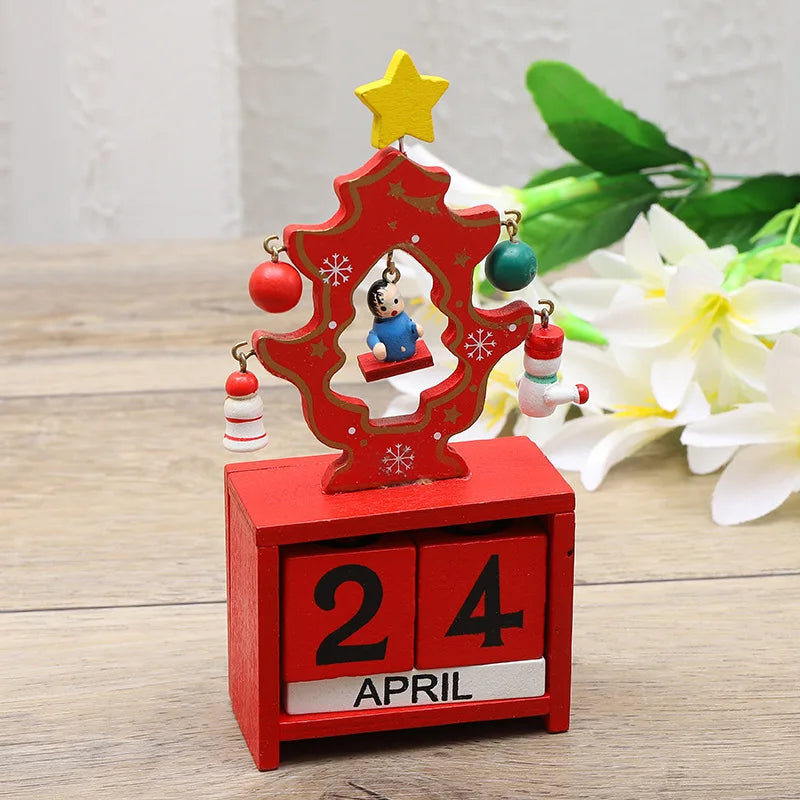 Wooden Santa Christmas Tree Decoration with Countdown Calendar – Interactive Holiday Decor for Festive Cheer 8