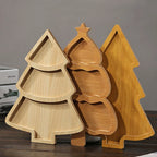 Wooden Serving Board - Eco-Friendly Christmas Tree Design for Festive Use 1