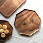 Wooden Serving Tray with Handles - Durable Acacia Wood, 2 Sizes 0