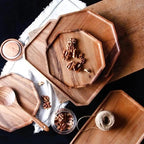 Wooden Serving Tray with Handles - Durable Acacia Wood, 2 Sizes 2